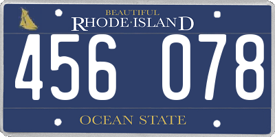 RI license plate 456078