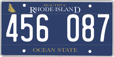 RI license plate 456087