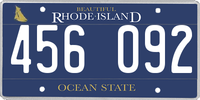 RI license plate 456092