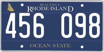 RI license plate 456098