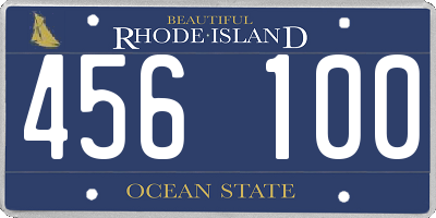 RI license plate 456100