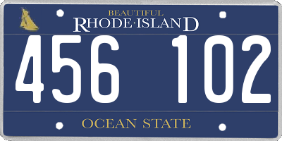 RI license plate 456102