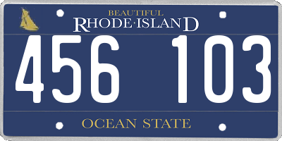 RI license plate 456103