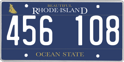RI license plate 456108