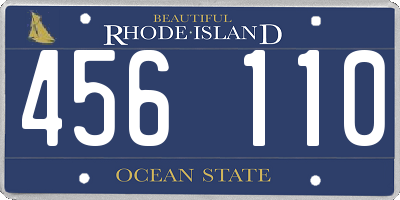 RI license plate 456110