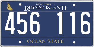 RI license plate 456116