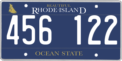 RI license plate 456122