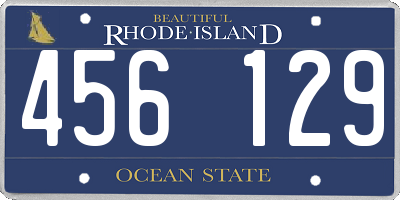 RI license plate 456129