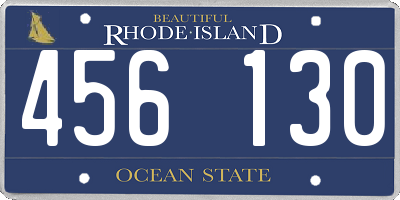 RI license plate 456130