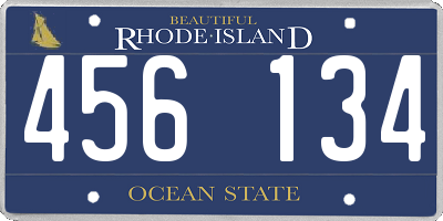 RI license plate 456134