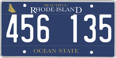 RI license plate 456135