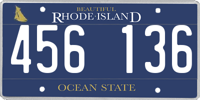 RI license plate 456136
