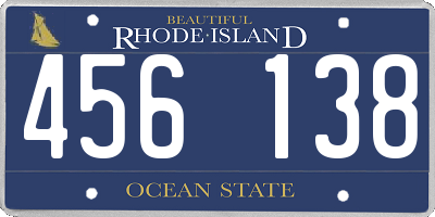 RI license plate 456138