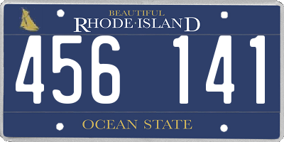 RI license plate 456141