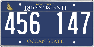 RI license plate 456147