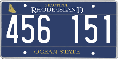 RI license plate 456151