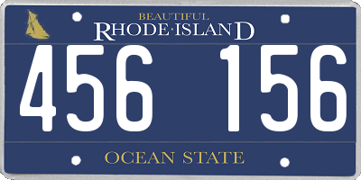 RI license plate 456156