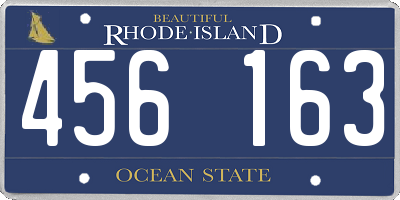 RI license plate 456163