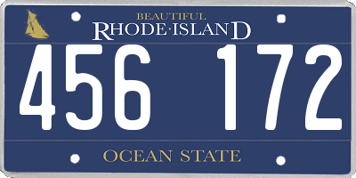 RI license plate 456172