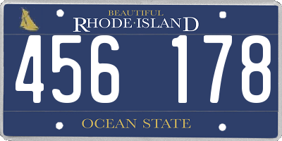 RI license plate 456178