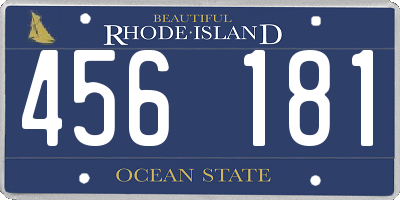 RI license plate 456181