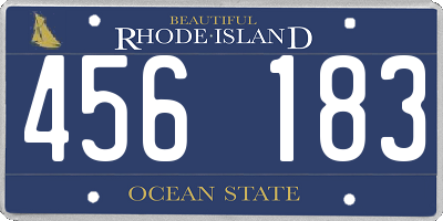 RI license plate 456183