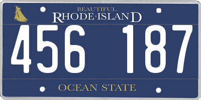 RI license plate 456187