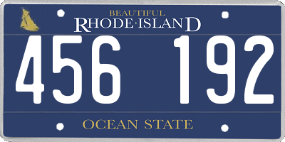 RI license plate 456192