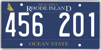 RI license plate 456201