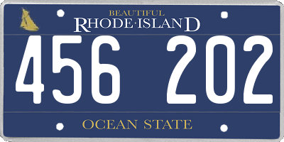 RI license plate 456202