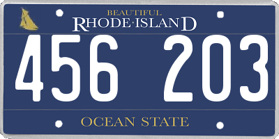 RI license plate 456203