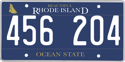 RI license plate 456204