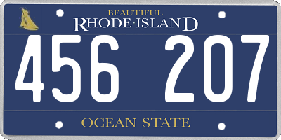 RI license plate 456207