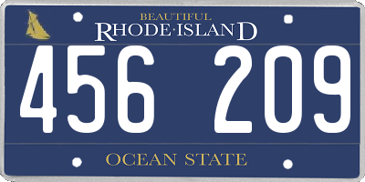RI license plate 456209