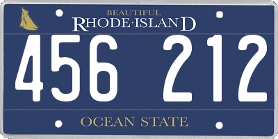 RI license plate 456212