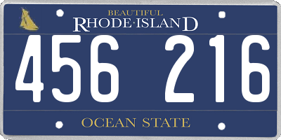 RI license plate 456216