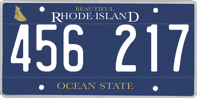 RI license plate 456217