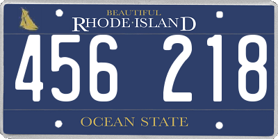 RI license plate 456218