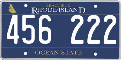 RI license plate 456222