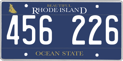 RI license plate 456226