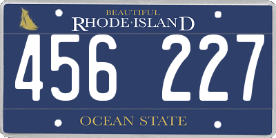 RI license plate 456227