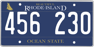 RI license plate 456230