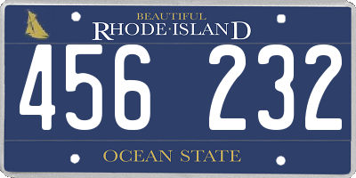 RI license plate 456232