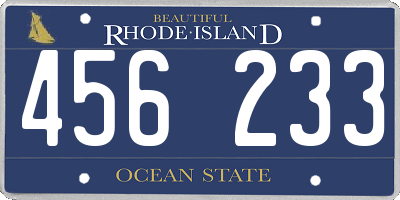 RI license plate 456233