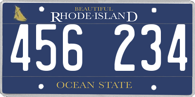 RI license plate 456234