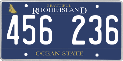 RI license plate 456236