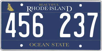 RI license plate 456237