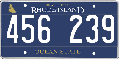 RI license plate 456239