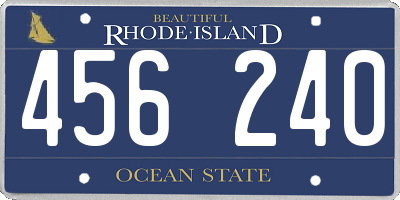RI license plate 456240