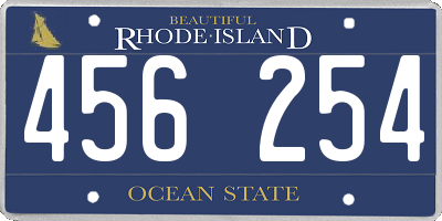 RI license plate 456254